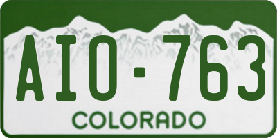 CO license plate AIO763