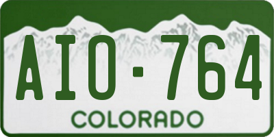 CO license plate AIO764