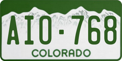CO license plate AIO768