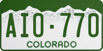 CO license plate AIO770