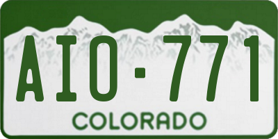 CO license plate AIO771