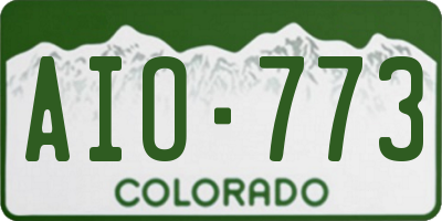 CO license plate AIO773