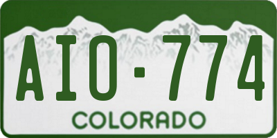 CO license plate AIO774