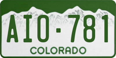 CO license plate AIO781