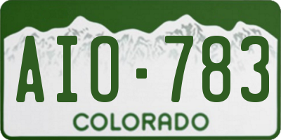 CO license plate AIO783