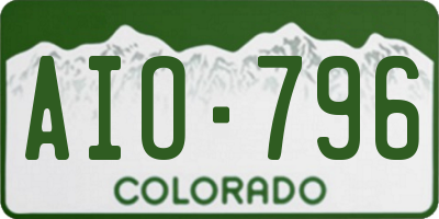 CO license plate AIO796