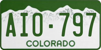 CO license plate AIO797