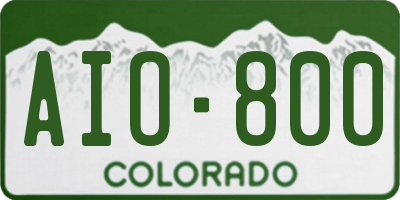CO license plate AIO800