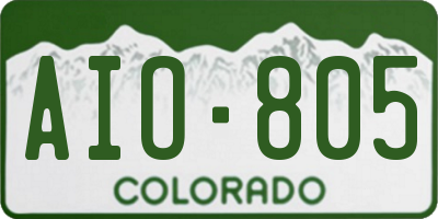 CO license plate AIO805