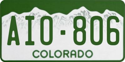 CO license plate AIO806