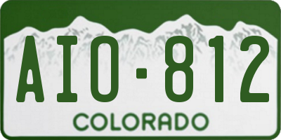 CO license plate AIO812