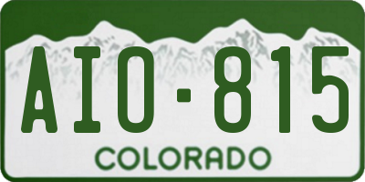 CO license plate AIO815