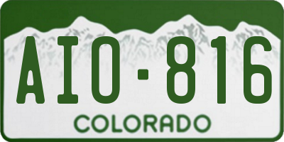 CO license plate AIO816