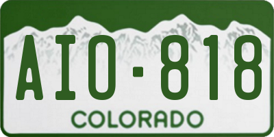 CO license plate AIO818