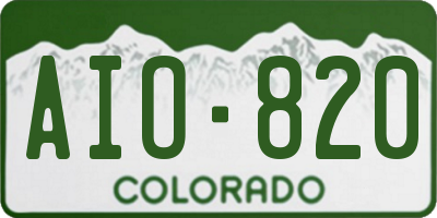 CO license plate AIO820