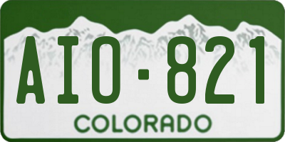 CO license plate AIO821
