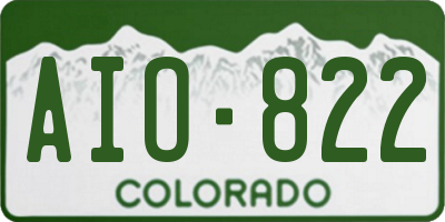 CO license plate AIO822