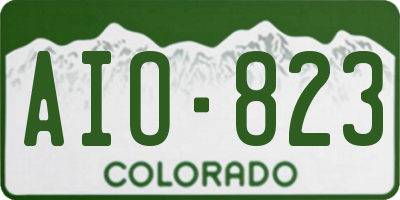 CO license plate AIO823