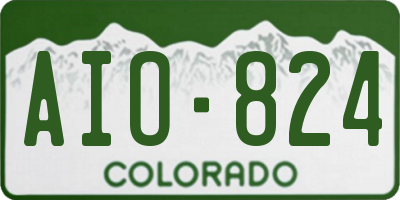 CO license plate AIO824