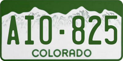 CO license plate AIO825