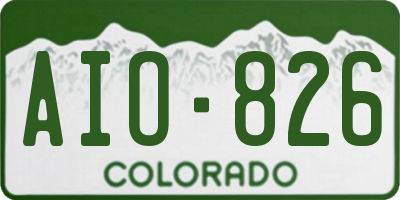 CO license plate AIO826