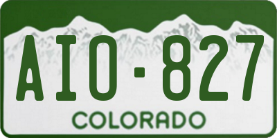 CO license plate AIO827