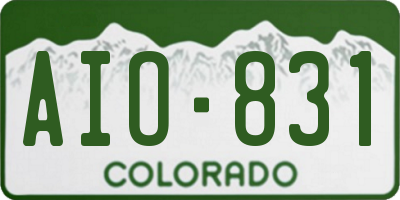 CO license plate AIO831
