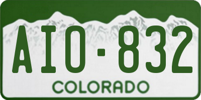 CO license plate AIO832