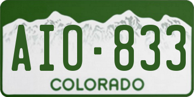 CO license plate AIO833