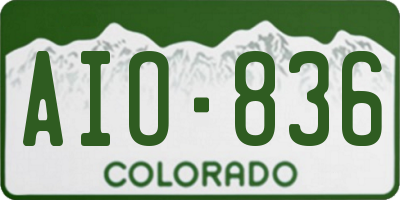 CO license plate AIO836