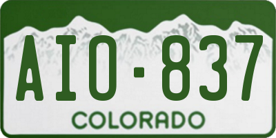 CO license plate AIO837