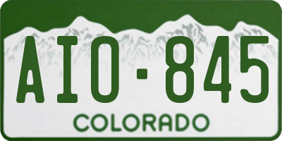 CO license plate AIO845