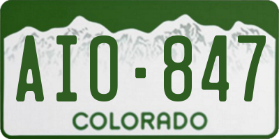 CO license plate AIO847