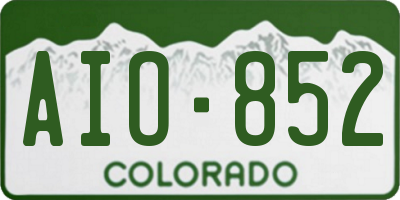 CO license plate AIO852