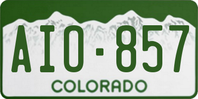 CO license plate AIO857