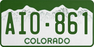 CO license plate AIO861