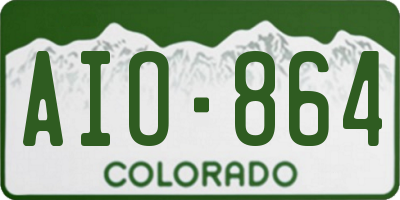CO license plate AIO864