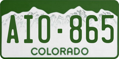 CO license plate AIO865