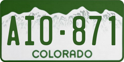 CO license plate AIO871