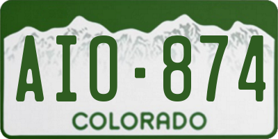 CO license plate AIO874