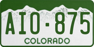 CO license plate AIO875