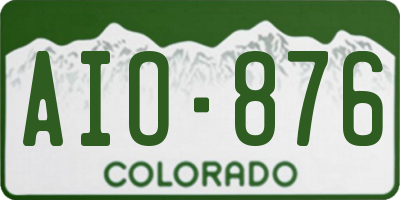 CO license plate AIO876