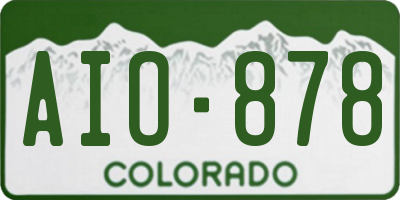 CO license plate AIO878