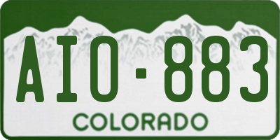CO license plate AIO883
