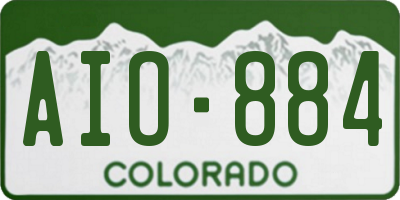CO license plate AIO884