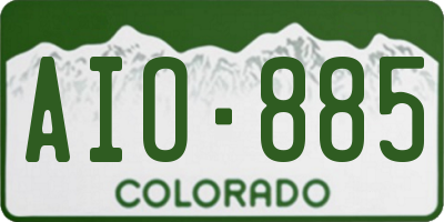 CO license plate AIO885