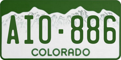 CO license plate AIO886