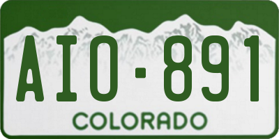 CO license plate AIO891