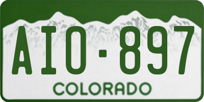 CO license plate AIO897