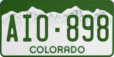 CO license plate AIO898